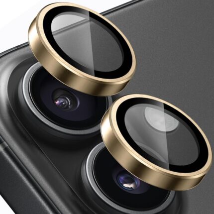 طقم حماية 2 قطع لعدسات كاميرا لايفون 12 لون ذهبي