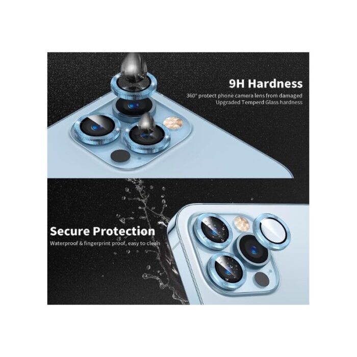 ⁦طقم حماية 3 قطع لعدسات كاميرا لايفون 11pro/ 11pro max لون أزرق⁩ - الصورة ⁦3⁩