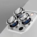 طقم حماية 3 قطع لعدسات كاميرا لايفون 11pro max لون سيلفر