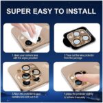⁦حماية عدسة كاميرا آيفون 11Pro Max/ 11 Pro قطعة واحدة لون ذهبي⁩ - الصورة ⁦4⁩