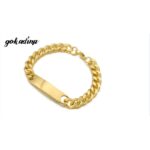 ⁦سوار ستانلس مميز للصبايا لون ذهبي⁩ - الصورة ⁦2⁩