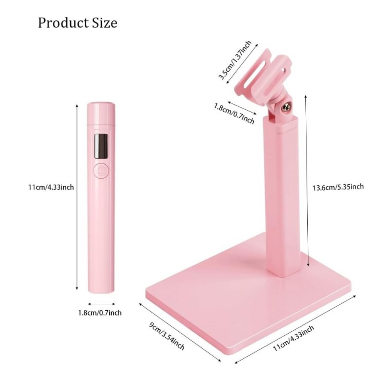 ⁦مجفف أظافر صغير مزود بمصباح LED مع وضعين للمؤقت وحامل مغناطيسي⁩ - الصورة ⁦1⁩