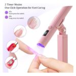 ⁦مجفف أظافر صغير مزود بمصباح LED مع وضعين للمؤقت وحامل مغناطيسي⁩ - الصورة ⁦2⁩