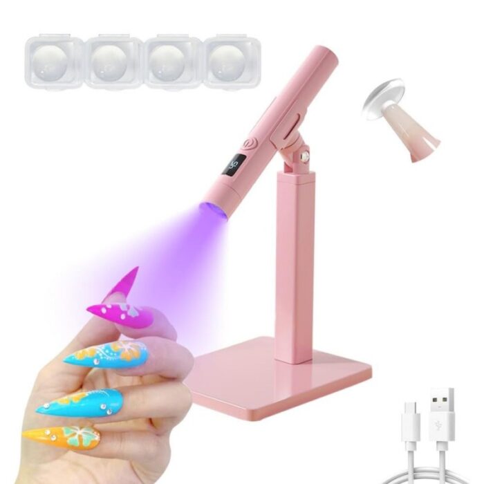 ⁦مجفف أظافر صغير مزود بمصباح LED مع وضعين للمؤقت وحامل مغناطيسي⁩ - الصورة ⁦4⁩