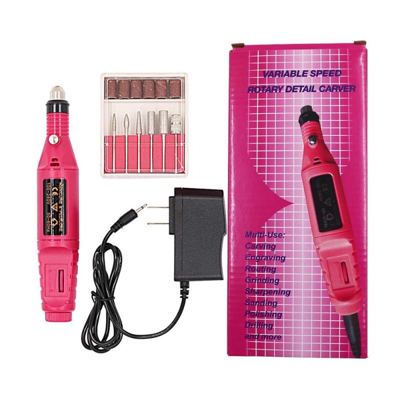 ⁦دريل مبرد الأظافر الكهربائي مع عدة رؤوس USB⁩ - الصورة ⁦1⁩