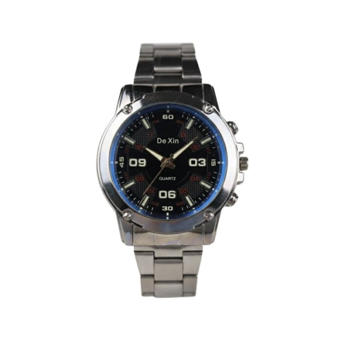 ⁦ساعة يد رجالية دائرية ستانلس ستيل⁩ - الصورة ⁦2⁩