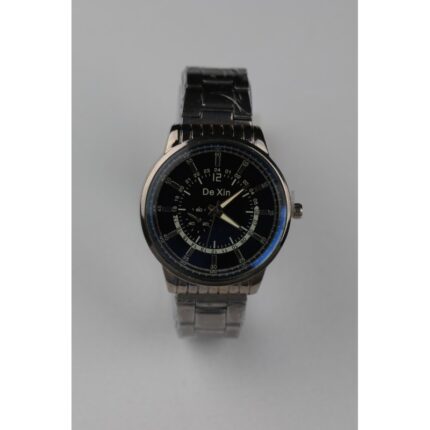 ساعة يد رجالية دائرية ستانلس ستيل