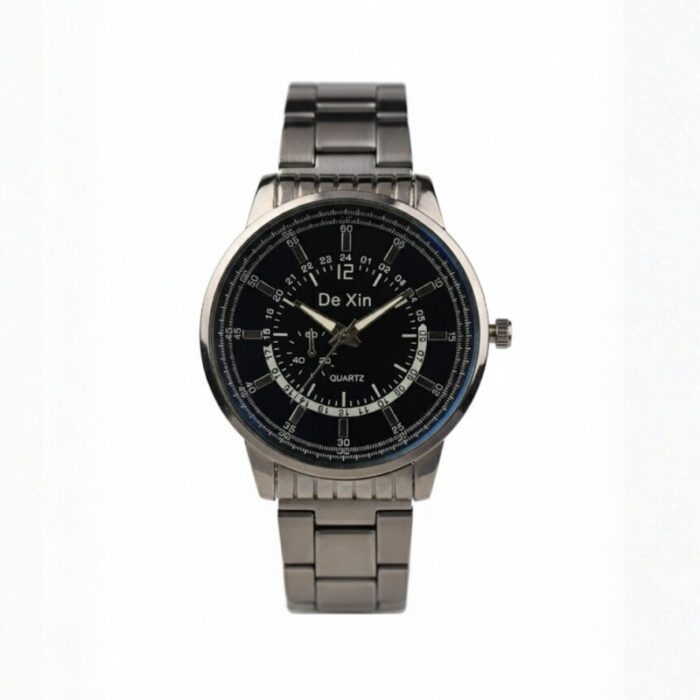 ⁦ساعة يد رجالية دائرية ستانلس ستيل⁩ - الصورة ⁦2⁩