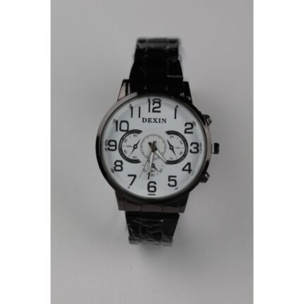 ساعة يد رجالية دائرية ستانلس ستيل