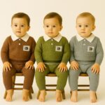 طقم صوف ولادي لون بني