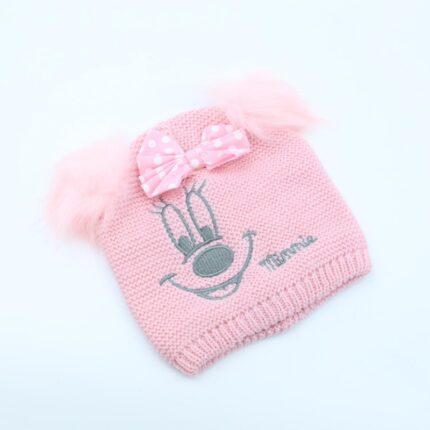 طاقية للأطفال لون زهري