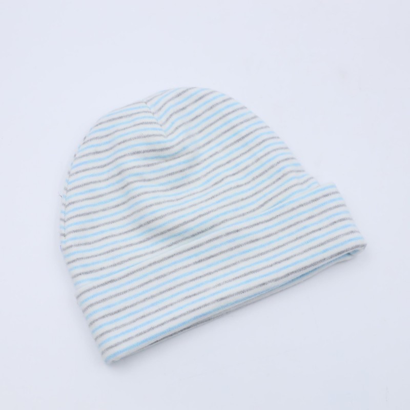 ⁦طاقية بيبي مخططة أزرق و سكني⁩ - الصورة ⁦1⁩