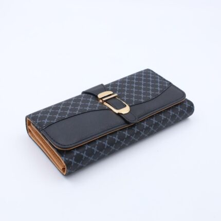 جزدان GOLDEN SQUARE حجم كبير لون اسود