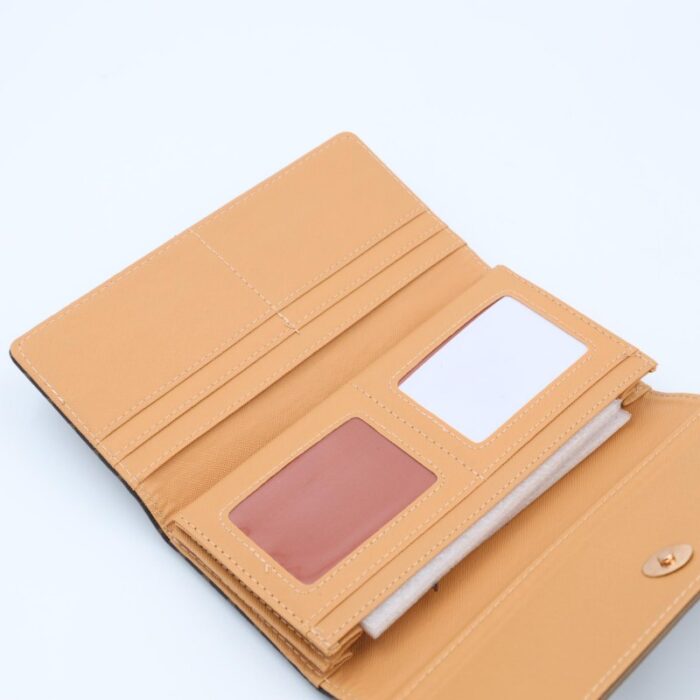 ⁦جزدان GOLDEN SQUARE حجم كبير لون كوفي⁩ - الصورة ⁦3⁩