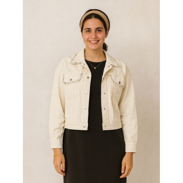 ⁦قميص ستاتي لون بيج⁩ - الصورة ⁦2⁩