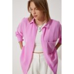 ⁦قميص ستاتي لون زهري⁩ - الصورة ⁦3⁩