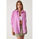 ⁦قميص ستاتي لون زهري⁩ - الصورة ⁦5⁩