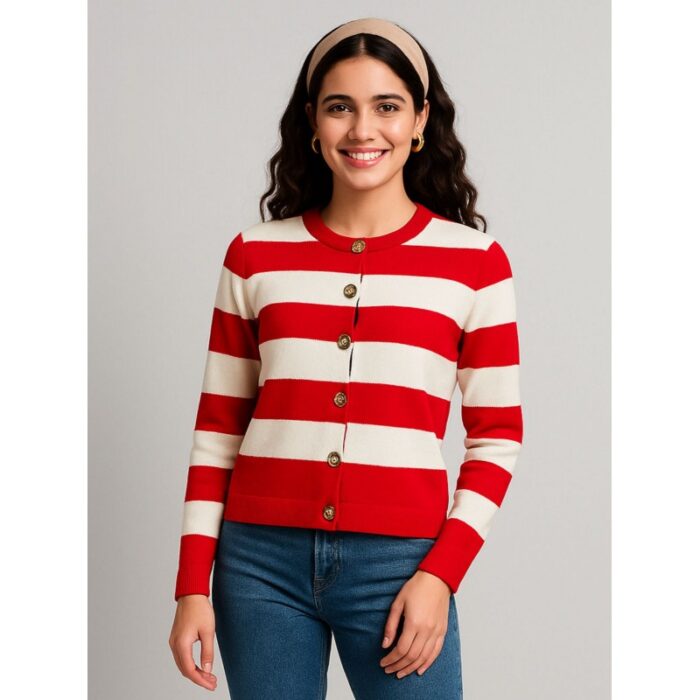 ⁦جرزة ستاتي شتوي لون بيج وأحمر⁩ - الصورة ⁦3⁩