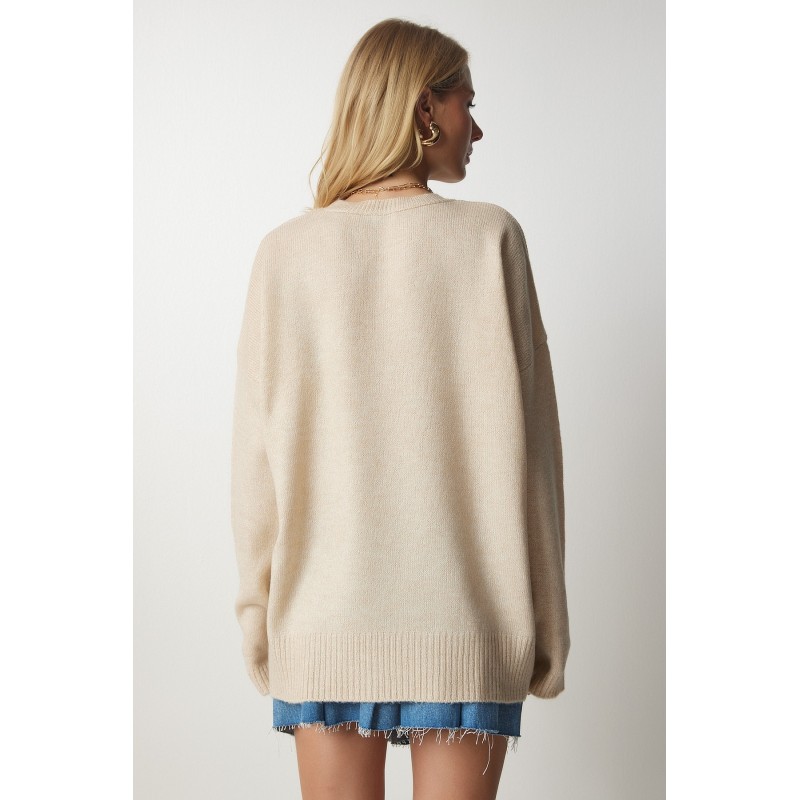 103394496_698fc11c6efc2 بلوزة ستاتي شتوي لون بيج Happiness İstanbul - الصورة 1