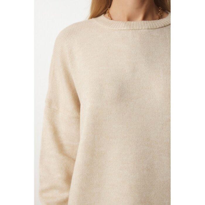 ⁦بلوزة ستاتي شتوي لون بيج Happiness İstanbul⁩ - الصورة ⁦2⁩