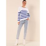 ⁦بلوزة ستاتي لون أبيض مخطط نيلي Bigdart⁩ - الصورة ⁦2⁩