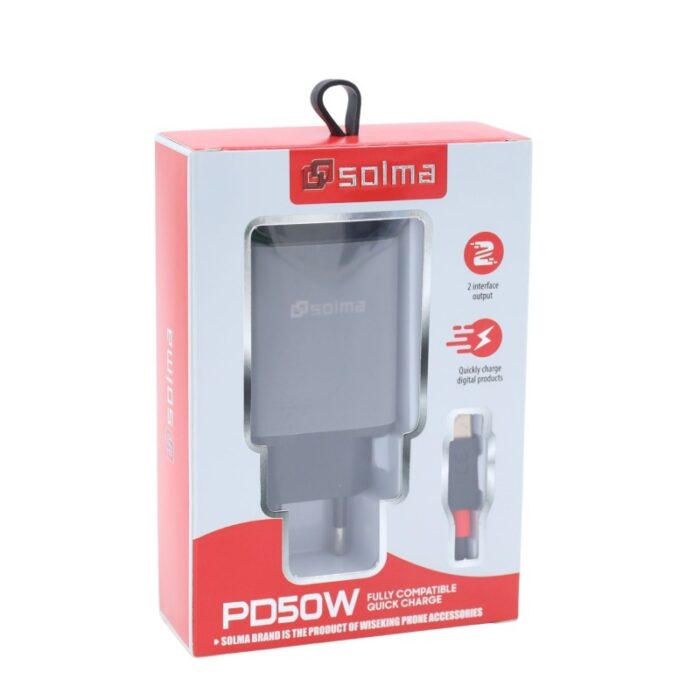 ⁦شاحن تايب سي سريع 50 واط ( عظمة 50 واط + وصلة شحن سريع ) يدعم الشحن السريع جدا لأجهزة الأندرويد الحديثة⁩ - الصورة ⁦2⁩