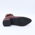 ⁦جزمة نسائية سحاب ساق متوسط الطول لون عنابي⁩ - الصورة ⁦9⁩