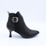 ⁦حذاء نسائية كعب مسمار بسحاب بتصميم متوسط الطول لون أسود⁩ - الصورة ⁦5⁩