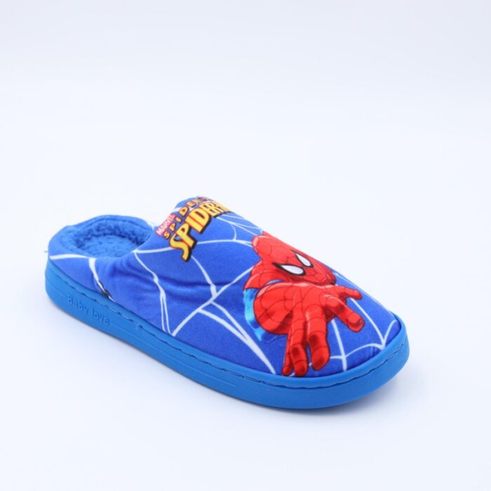 ⁦شبشب شتوي فرو من الداخل سبايدر مان للأطفال لون أزرق⁩ - الصورة ⁦2⁩