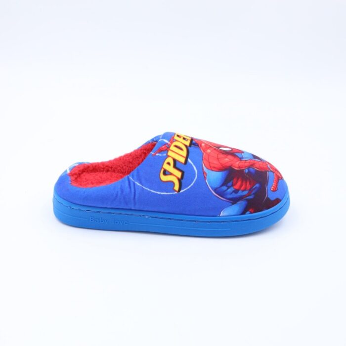 ⁦شبشب شتوي فرو من الداخل سبايدر مان للأطفال لون أزرق⁩ - الصورة ⁦3⁩