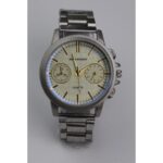 ساعه يد رجالية دائرية ستانلس ستيل لون فضي