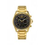 ⁦ساعه يد رجالية دائرية ستانلس ستيل لون ذهبي⁩ - الصورة ⁦2⁩