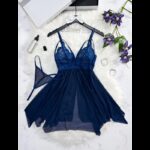 ⁦قميص نوم لانجري لون كحلي⁩ - الصورة ⁦2⁩