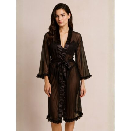 طقم لانجري روب لون أسود