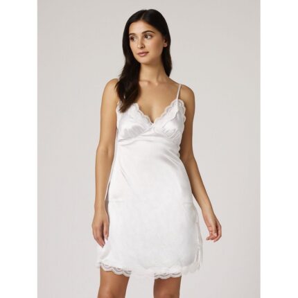 قميص نوم لانجري لون أبيض