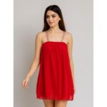 قميص نوم لانجري لون أحمر