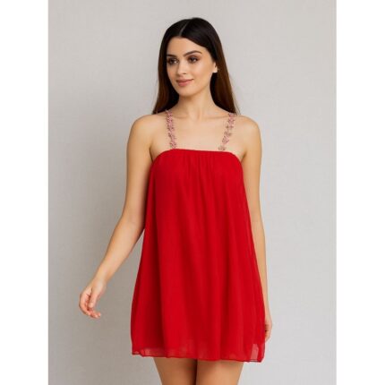 قميص نوم لانجري لون أحمر