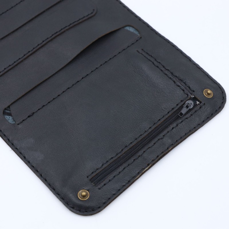 ⁦حقيبة تبغ من جلد طبيعي لون أسود⁩ - الصورة ⁦1⁩