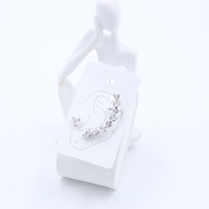 حلق فضي مع زركون فضي