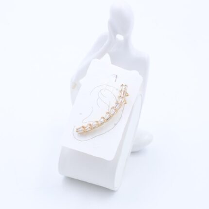 حلق ذهبي مع زركون فضي