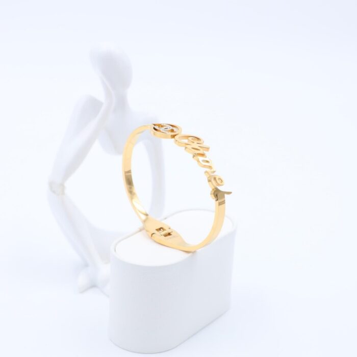 ⁦سوار لون ذهبي زركون فضي⁩ - الصورة ⁦3⁩