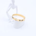 سوار لون ذهبي مع زركون أسود وفضي