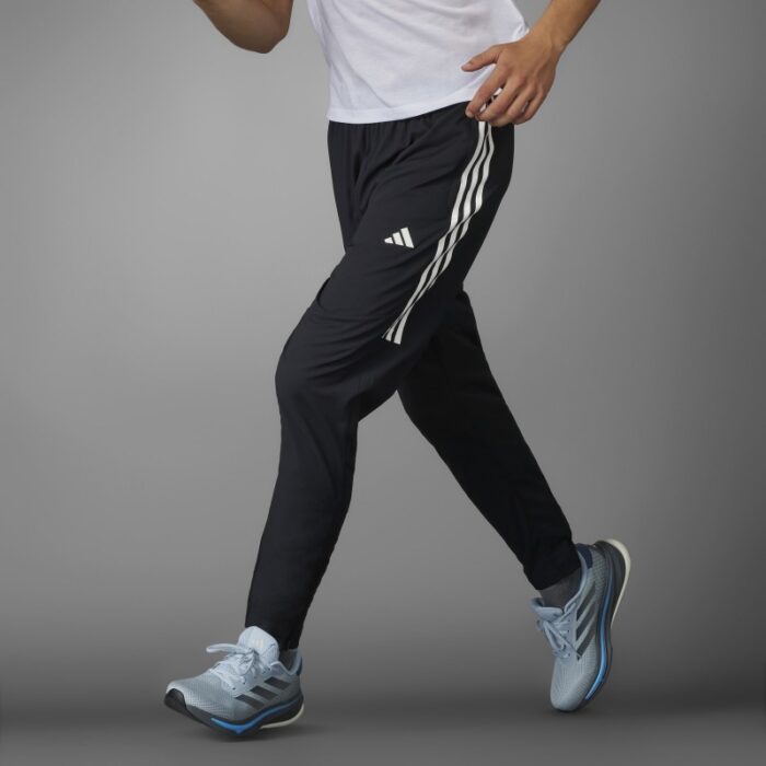 ⁦adidas Mens' Own the Run 3-Stripes Joggers - Black⁩ - الصورة ⁦4⁩