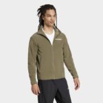 ⁦adidas Mens' Terrex Multi Essentials Full-Zip Fleece Jacket - Green⁩ - الصورة ⁦4⁩