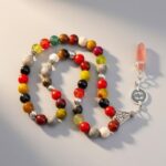 مسبحة مكس أحجار أكتر من 11 نوع أحجار مختلفة مقاس الحجر 10 مل عدد الحبات 45 حبة الشربوشة تعليقة حجر السهم مشمشي