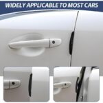 بكج 4 أغطية حماية لحواف أبواب السيارة ومرآة الرؤية الخلفية ذاتية اللصق ومقاومة للصدمات والخدوش لون أسود