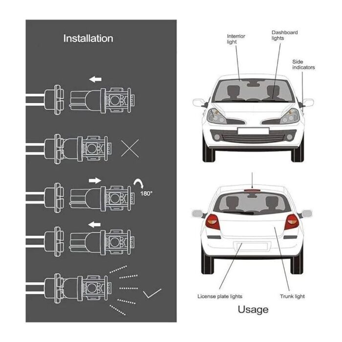 ⁦2 ضوء أصفر للسيارة بقوة 5 واط و12 فولت حجم صغير وذات سطوع عالي مقاوم للماء والتأثيرات الجوية و سهل التركيب⁩ - الصورة ⁦5⁩