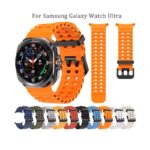 حزام سيليكون رياضي لساعة سامسونج جالاكسي الترا لون أسود مقاس 47 ملم