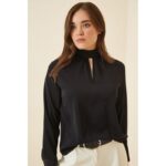 بلوز رسمي اسود سادة