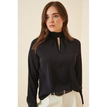 بلوز رسمي اسود سادة